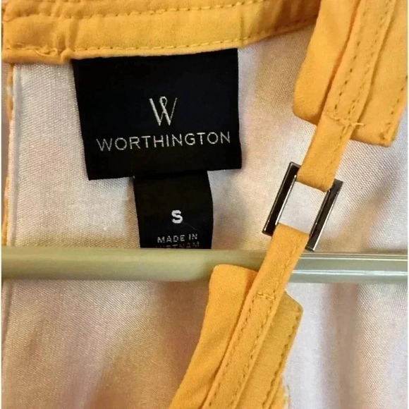 WORTHINGTON Layered Geometric Print Keyhole Halter Top Size Small - Picture 3 of 7